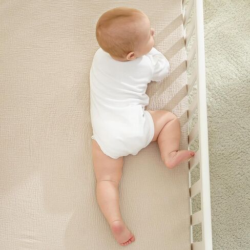 ملاءات أسرة شاش بيرموس 100 ٪ من صفائح سرير الأطفال القطن المجهزة لمراتب سرير قياسية ومراتب سرير صغيرة 52 "x28" صفائح سرير ناعمة محايدة للفتيان الفتيات - 2 عبوة (شوفان) in Kuwait