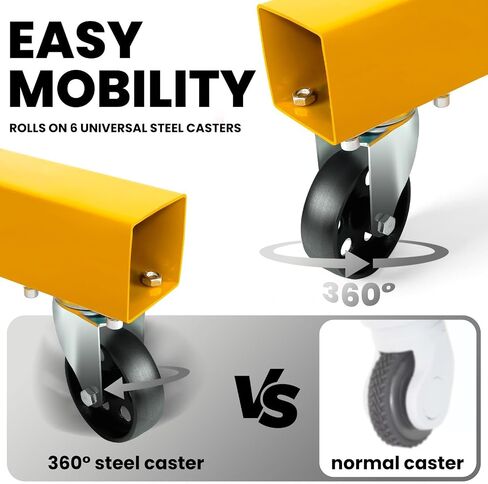 5000LBS Folding Hydraulic Engine Hoist with Lever, Heavy-Duty Cherry Picker Shop Crane with 6 Casters, Engine Lifter for Garage, Workshop & Warehouse, Red in Saudi Arabia
