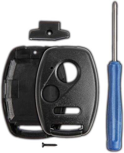 استبدال حالة KeylessOption Key FOB لعام 2002 2003 2004 2005 2006 2007 2008 2008 2010 2011 2013 2014 2014 2015 2015 2017 Honda Remote Shell Kit ، 3-Button No Chip Slot Slot in Saudi Arabia