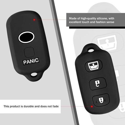 Key Fob Cover Case, Silicone Keyless Entry Remote Control, Fit for 1999-2009 T0y0ta 4Runner 2001-2008 T0y0ta Sequoia, HYQ12BBX|HYQ12BAN|HYQ1512Y (Black) in Saudi Arabia