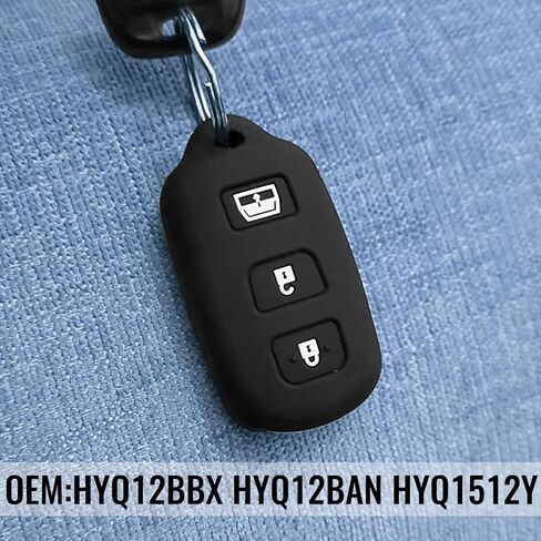 Key Fob Cover Case, Silicone Keyless Entry Remote Control, Fit for 1999-2009 T0y0ta 4Runner 2001-2008 T0y0ta Sequoia, HYQ12BBX|HYQ12BAN|HYQ1512Y (Black) in Saudi Arabia