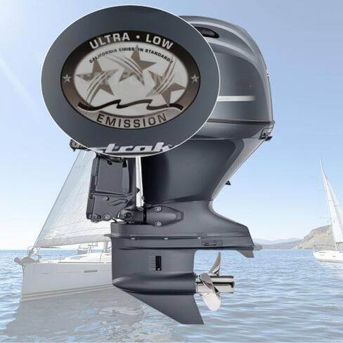Ultra Low Emission 3 Star California Outboard Graphic Sticker Decal Gray in Saudi Arabia