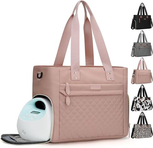Pritent Baby Diaper Bag Tote,Waterproof Maternity Breast Pump Bags for Mom | Mommy Maternity Bag with 14'' Laptop Sleeve,Waterproof, Travel Baby Bag for Boys & Girls, Hospital Labor and Delivery(Black) in Saudi Arabia