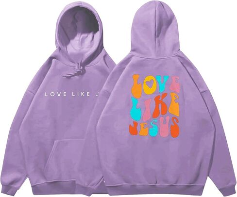 LUKYCILD المسيحية بلايز النساء الحب مثل يسوع البلوز يسوع الإيمان قمصان الدينية الله كنزة بمقاس كبير هوديي in Kuwait