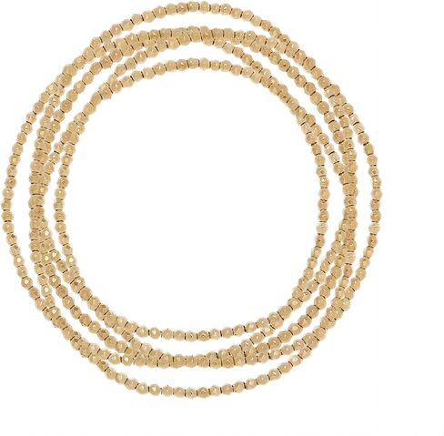18K Gold Plated 2mm Obsidian Bracelets,Adjustable Hypoallergenic Stackable Stretch Bracelet,Sparkle Link Chain Beaded Gold Bracelets Jewelry Gifts for Women in Saudi Arabia