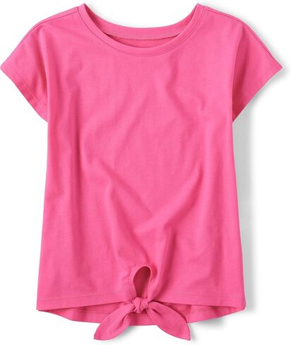 The Children's Place Girls' Short Sleeve Tie Front Top, Horse/Blue/Daisy 3-Pack in Saudi Arabia