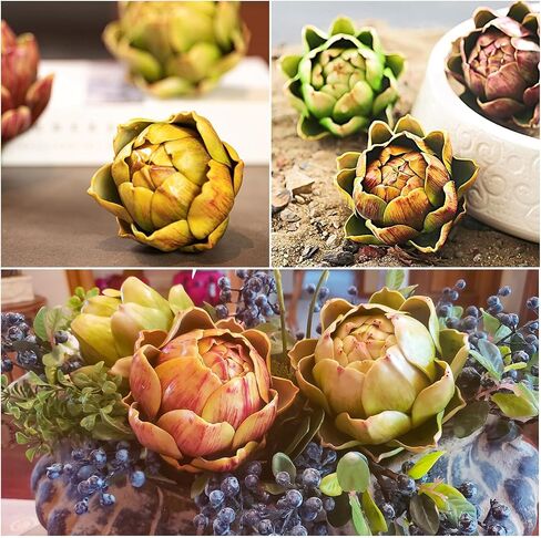 Fake Artificial Artichoke, Vegetables Faux Plastic Artichoke, Decoration for Wedding Party Home Kitchen Artichokes Flower (Purple,Small,6) in Saudi Arabia