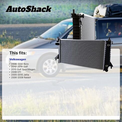 AutoShack Radiator for 2005-2010 VW Jetta 2006-2009 Rabbit 2008 GTI 2010-2014 Golf 2.0L 2.5L FWD RK1207 in Saudi Arabia