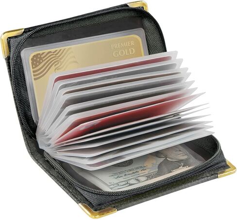 Fox Valley Traders RFID Zip-Up Security Wallet, Black Leather in Saudi Arabia