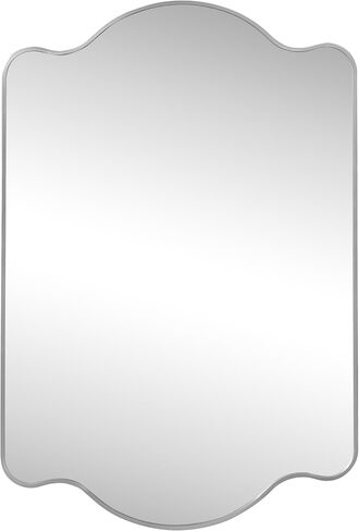 JONATHAN Y MIR205C Louisa 24 in. W x 36 in. H Medium Scalloped Rectangular Metal Framed Wall Mirror, for Bathroom, Living Room, Bedroom, Gold in Saudi Arabia