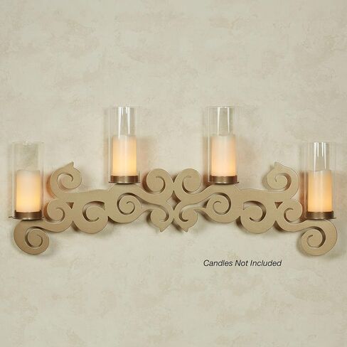 Saint Thomas Metal Wall Sconce Candelabra | Black | Candleholder Decor for Candles with Hurricane Style Glass in Saudi Arabia