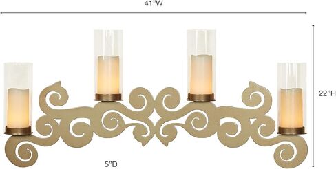 Saint Thomas Metal Wall Sconce Candelabra | Black | Candleholder Decor for Candles with Hurricane Style Glass in Saudi Arabia