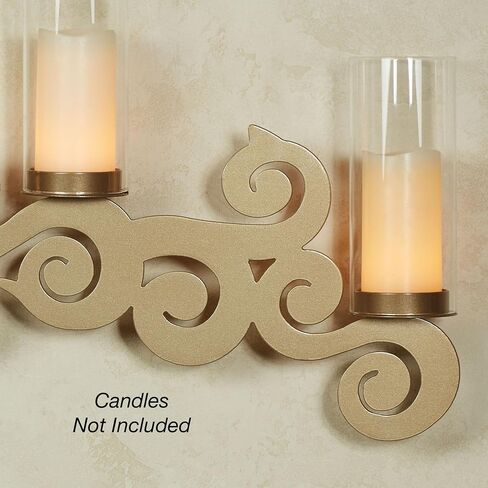 Saint Thomas Metal Wall Sconce Candelabra | Black | Candleholder Decor for Candles with Hurricane Style Glass in Saudi Arabia