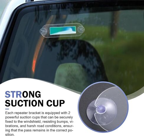 EZ Pass Holder, High Definition Acrylic Vehicle Pass Tag Holder, Windshield Suction Cup Mount Cleanable and Reusable Portable EZ Strips, for Most Cars Interior Accessory (Transparent) in Saudi Arabia