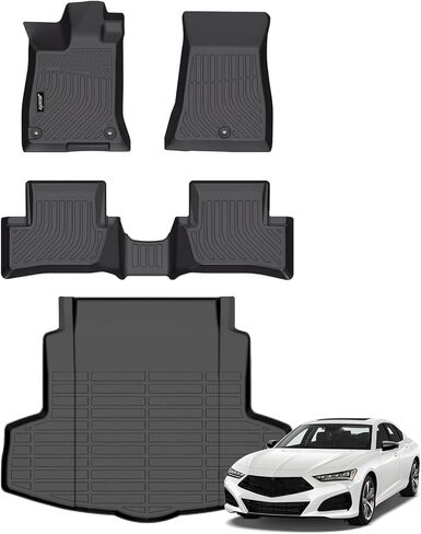 Jenofa-Car Floor Mats & Cargo Liner for Genesis GV70 2022-2025 (NO Electrified GV70) All Weather Floor Mats Set Custom Full Set Floor Liners for 2022-2025 GV70 Accessories Black in Saudi Arabia