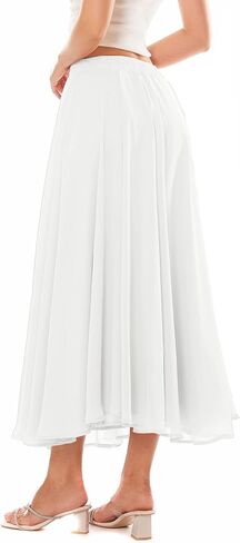 Women's Chiffon Long Maxi Skirt Beach Ankle Length Skirt in Saudi Arabia