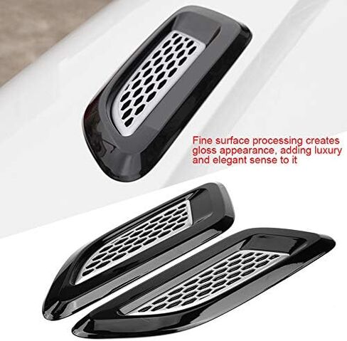 Air Vent Wing Trim,1 Pair Exterior Hood Air Vent Outlet Wing Trim Fit for Land Rover Range Rover Evoque 2012-2018 for Air Flow Intake, Cars and Trucks Vent Accessories(2 Pcs (full black)) in Saudi Arabia