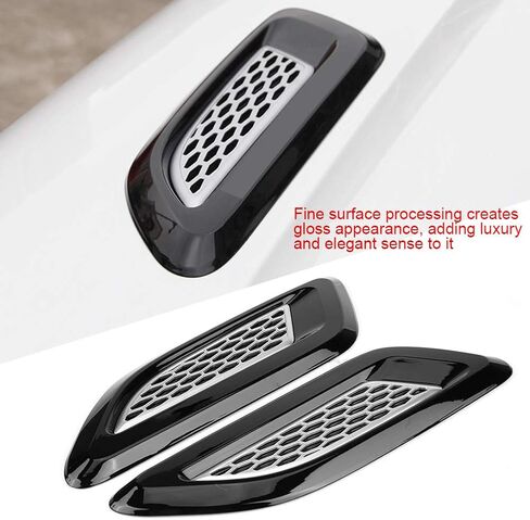 Air Vent Wing Trim,1 Pair Exterior Hood Air Vent Outlet Wing Trim Fit for Land Rover Range Rover Evoque 2012-2018 for Air Flow Intake, Cars and Trucks Vent Accessories(2 Pcs (full black)) in Saudi Arabia