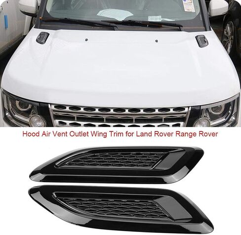 Air Vent Wing Trim,1 Pair Exterior Hood Air Vent Outlet Wing Trim Fit for Land Rover Range Rover Evoque 2012-2018 for Air Flow Intake, Cars and Trucks Vent Accessories(2 Pcs (full black)) in Saudi Arabia