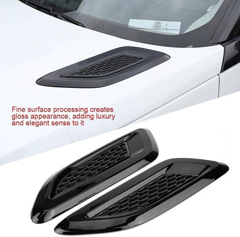 Air Vent Wing Trim,1 Pair Exterior Hood Air Vent Outlet Wing Trim Fit for Land Rover Range Rover Evoque 2012-2018 for Air Flow Intake, Cars and Trucks Vent Accessories(2 Pcs (full black)) in Saudi Arabia