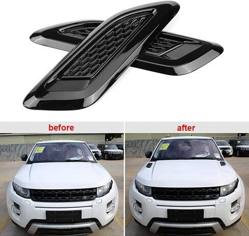 Air Vent Wing Trim,1 Pair Exterior Hood Air Vent Outlet Wing Trim Fit for Land Rover Range Rover Evoque 2012-2018 for Air Flow Intake, Cars and Trucks Vent Accessories(2 Pcs (full black)) in Saudi Arabia
