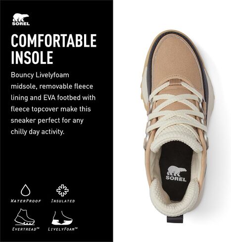 Sorel ONA™ RMX Chukka Plus Waterproof - Sneakers for Women - EVA Footbed - Ankle-Height - Lightweight Sea Salt/Black 5 B - Medium in Saudi Arabia