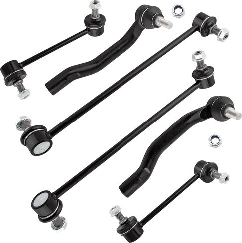 BOXI (Set of 6) Front & Rear Stabilizer Sway Bar End Links + Outer Tie Rods Fit for Acura MDX 2001 2002 2003 2004 2005 / for Honda Pilot 2003 2004 2005 | Replace K90349 K90716 K90717 ES3717 ES3716 in Saudi Arabia