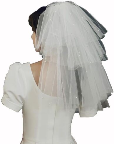 White Luxury Cathedral-Length Bridal Wedding Veil with Glitter for Bride to Be Bachelorette Party Decorations Bridal Shower in Saudi Arabia