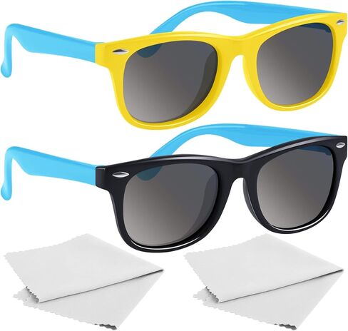 URATOT 2 Pack Flexible Kids Polarized Sunglasses for Children Age 4-12 Years Old UV400 Polarized Eyewear in Saudi Arabia