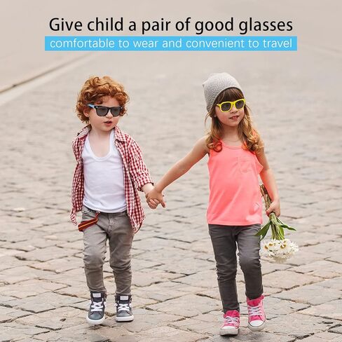 URATOT 2 Pack Flexible Kids Polarized Sunglasses for Children Age 4-12 Years Old UV400 Polarized Eyewear in Saudi Arabia