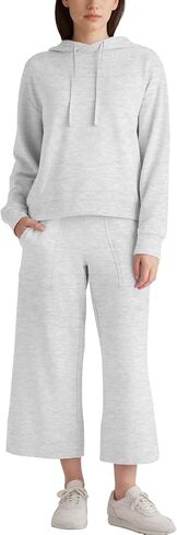 Duyang 2 قطعة مجموعات Sweatsuit مجموعات صالة للنساء الأكمام طويلة هوديي قميص عريض الساق على نطاق in Kuwait