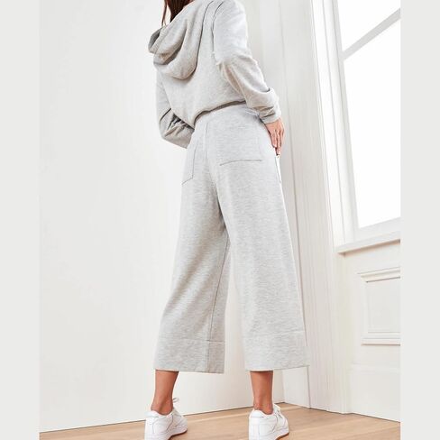 Duyang 2 قطعة مجموعات Sweatsuit مجموعات صالة للنساء الأكمام طويلة هوديي قميص عريض الساق على نطاق in Kuwait
