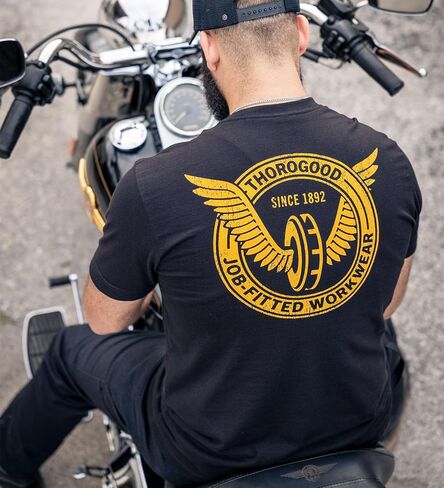 Thorogood Men's Wing & Wheel Short Sleeve T-Shirt USA Made in Saudi Arabia