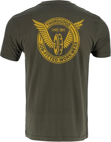 Thorogood Men's Wing & Wheel Short Sleeve T-Shirt USA Made in Saudi Arabia