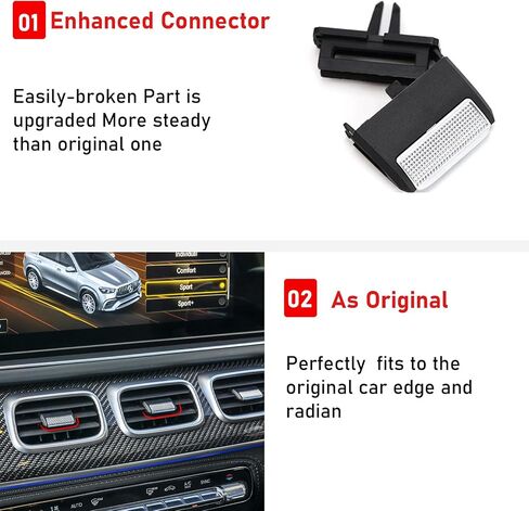 TTCR-II Compatible with Mercedes Benz GLE GLS Vent Clip 2020-2024, 1 PC Rear AC Vent Clip for GLE W167 and GLS X167, for 2020-2024 GLE GLS Class Air Grille Tab (Back Row) in Saudi Arabia