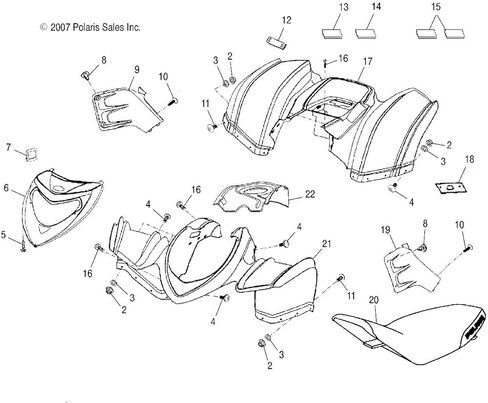 Polaris 0454001-524 Boardwalk Blue Cover Cover Assembly 2012-2014 Phoenix 200 in Kuwait
