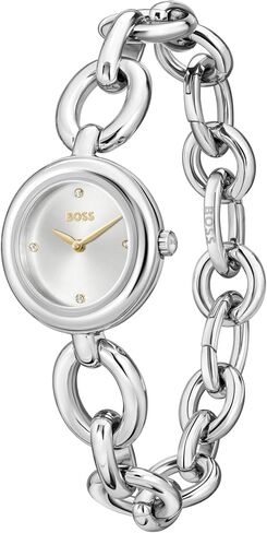 WOTTE WATCH WOWES BOSS - حالة من الفولاذ المقاوم للصدأ ، والتصميم الأنيق ثنائي اليدين ، وسوار مصقول ، وحركة الكوارتز ، والأناقة الخالدة لكل مناسبة - هدية لها in Saudi Arabia