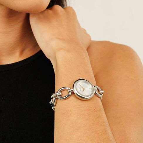 WOTTE WATCH WOWES BOSS - حالة من الفولاذ المقاوم للصدأ ، والتصميم الأنيق ثنائي اليدين ، وسوار مصقول ، وحركة الكوارتز ، والأناقة الخالدة لكل مناسبة - هدية لها in Saudi Arabia