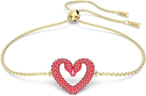 SWAROVSKI Una Heart Bracelet withRed Crystals, Gold-Tone Plated in Saudi Arabia