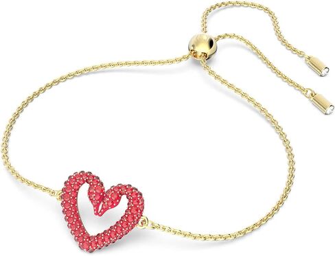 SWAROVSKI Una Heart Bracelet withRed Crystals, Gold-Tone Plated in Saudi Arabia