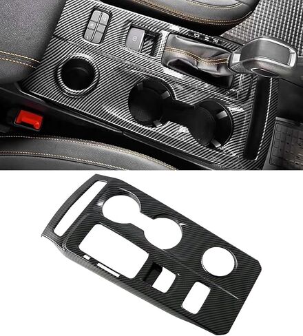 Central Control Gear Shift Panel Trim Cover Compatible with 2024 2025 Ford Ranger Raptor, ABS Carbon Fiber Look Console Gear Shifter Bezel Shift Box Sticker Decorative Cover in Kuwait