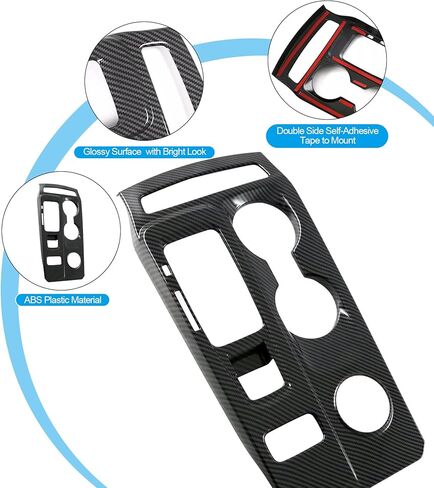 Central Control Gear Shift Panel Trim Cover Compatible with 2024 2025 Ford Ranger Raptor, ABS Carbon Fiber Look Console Gear Shifter Bezel Shift Box Sticker Decorative Cover in Kuwait