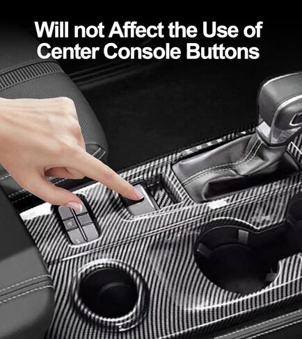 Central Control Gear Shift Panel Trim Cover Compatible with 2024 2025 Ford Ranger Raptor, ABS Carbon Fiber Look Console Gear Shifter Bezel Shift Box Sticker Decorative Cover in Kuwait