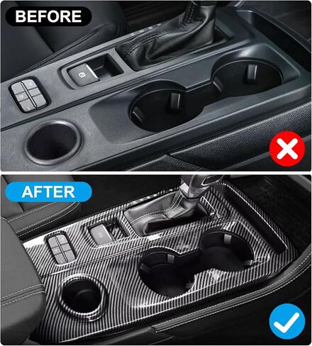 Central Control Gear Shift Panel Trim Cover Compatible with 2024 2025 Ford Ranger Raptor, ABS Carbon Fiber Look Console Gear Shifter Bezel Shift Box Sticker Decorative Cover in Kuwait