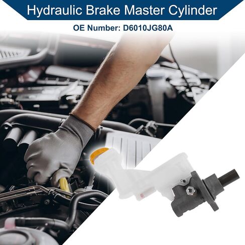 No.D6010JG80A/17243460-101 Brake Master Cylinder with Reservoir for Nissan Rogue 2008-2014 Hydraulic Master Cylinder Aluminum Alloy Plastic 1 Pc Silver Tone White in Saudi Arabia