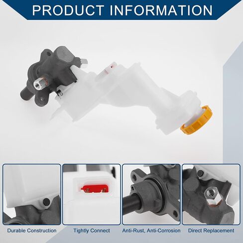 No.D6010JG80A/17243460-101 Brake Master Cylinder with Reservoir for Nissan Rogue 2008-2014 Hydraulic Master Cylinder Aluminum Alloy Plastic 1 Pc Silver Tone White in Saudi Arabia