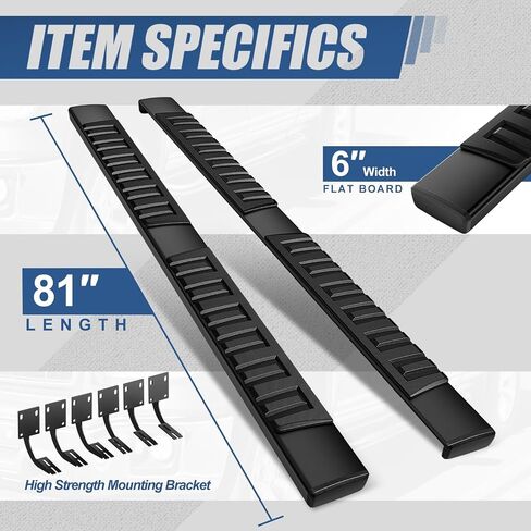 Auto Dynasty Running Boards Compatible with 1999-2016 Ford F250 F350 F450 F550 Super Duty SuperCrew Cab, Stainless Steel Side Step Rail Nerf Bars, 6" Step Bars, Black in Saudi Arabia