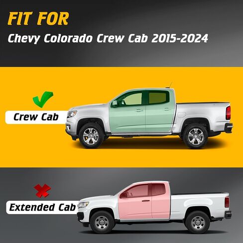تشغيل لوحات تشغيل متوافقة مع Chevy Colorado & GMC Canyon 2015-2025 Crew Cab خطوتين جانبيتين ملائمتين لـ Colorado & GMC Canyon Anti-Slip Dropl Down Rock Slider Step Bars in Saudi Arabia