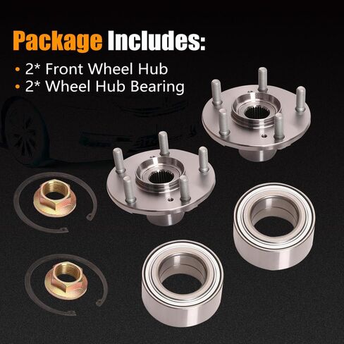 Front Wheel Hub Bearing Assembly Set of 2 FIT Honda Accord 2013–2017, Acura TLX 2015–2019 – Replace OE# 510118, 44600-T2F-A01, WH510118 in Saudi Arabia