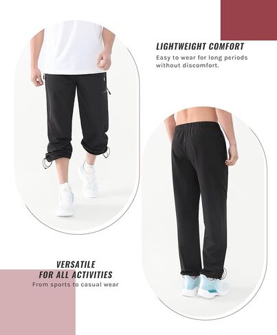 Men's Quick-Dry Hiking Cargo Pants, Lightweight Water-Resistant, Elastic Waist with Zipper Pockets in Saudi Arabia